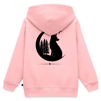 Fuchs Mond Wald - Kinder Premium Organic Zip Hoodie - Rosa - Hinten - AI Model Kid Female (0cm)