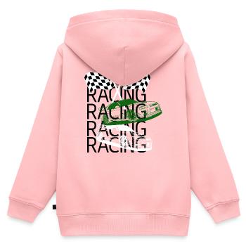 Racing - Kinder Premium Organic Zip Hoodie - Rosa - Hinten - AI Model Kid Female (0cm)