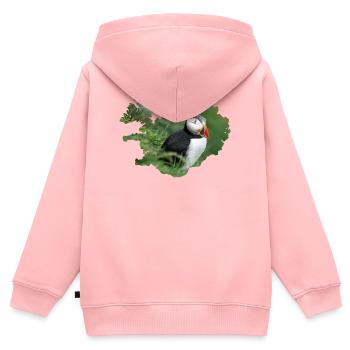 Papageientaucher, klein, bunt, unvergesslich - Kinder Premium Organic Zip Hoodie - Rosa - Hinten - AI Model Kid Female (0cm)