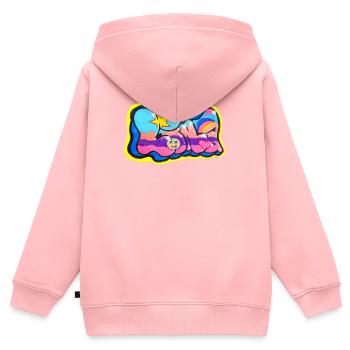 LINA GRAFFITI-NAME FÜR KIND - Kinder Premium Organic Zip Hoodie - Rosa - Hinten - AI Model Kid Female (0cm)