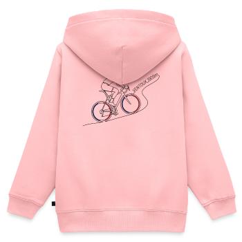 Mont Ventoux 1909m Minimalistische Linienkunst - Kinder Premium Organic Zip Hoodie - Rosa - Hinten - AI Model Kid Female (0cm)