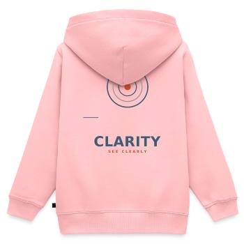 clarity_design - Kinder Premium Organic Zip Hoodie - Rosa - Hinten - AI Model Kid Female (0cm)