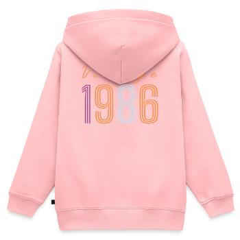 "Vintage 1986" Retro-Geburtstagsdesign - Kinder Premium Organic Zip Hoodie - Rosa - Hinten - AI Model Kid Female (0cm)