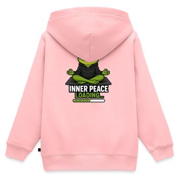 Inner peace loading - Kinder Premium Organic Zip Hoodie - Rosa - Hinten - AI Model Kid Female (0cm)