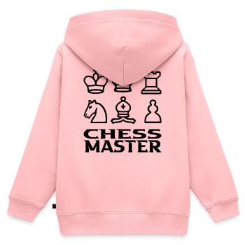Schachmeister - Kinder Premium Organic Zip Hoodie - Rosa - Hinten - AI Model Kid Female (0cm)