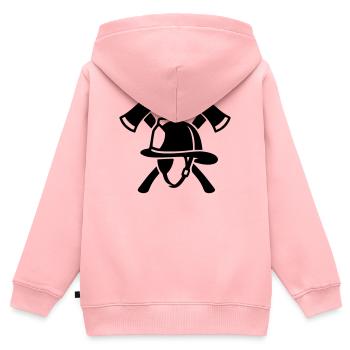 Cat Mom Pink Schriftzug - Kinder Premium Organic Zip Hoodie - Rosa - Hinten - AI Model Kid Female (0cm)