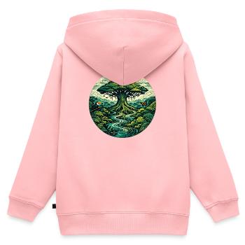 Traum vom Amazonas - Kinder Premium Organic Zip Hoodie - Rosa - Hinten - AI Model Kid Female (0cm)