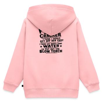 Polly - Kinder Premium Organic Zip Hoodie - Rosa - Hinten - AI Model Kid Female (0cm)