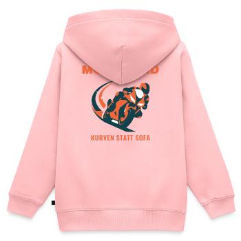 Motorrad Kurven Statt Sofa Biker Geschenk - Kinder Premium Organic Zip Hoodie - Rosa - Hinten - AI Model Kid Female (0cm)