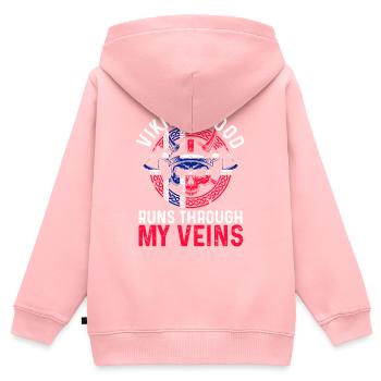 Norway Vacation Norge Fjords Travel Scandinavian - Kinder Premium Organic Zip Hoodie - Rosa - Hinten - AI Model Kid Female (0cm)