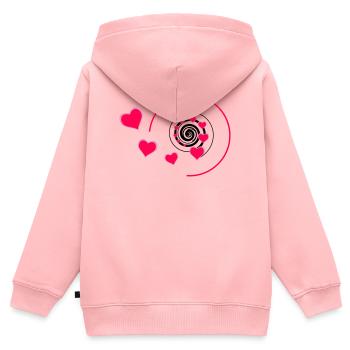 Love - Kinder Premium Organic Zip Hoodie - Rosa - Hinten - AI Model Kid Female (0cm)