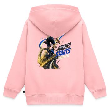 Elektrostart-Radfahrer - Kinder Premium Organic Zip Hoodie - Rosa - Hinten - AI Model Kid Female (0cm)
