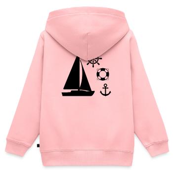 Segeln - Kinder Premium Organic Zip Hoodie - Rosa - Hinten - AI Model Kid Female (0cm)