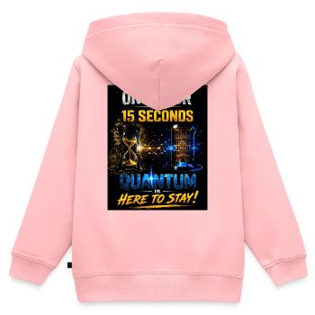 Distorsion temporelle quantique - Sweat Premium à capuche zippé enfant bio - rose - Dos - AI Model Kid Female (0cm)