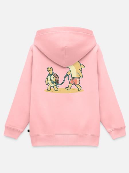 Delfin geht Gassi mit Schildkröte - Kinder Premium Organic Zip Hoodie - Rosa