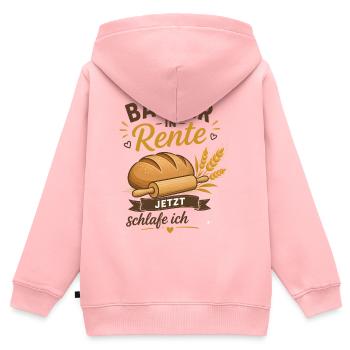 Bäcker in Rente – Brot und Weizen Ruhestand Spruch - Kinder Premium Organic Zip Hoodie - Rosa - Hinten - AI Model Kid Female (0cm)