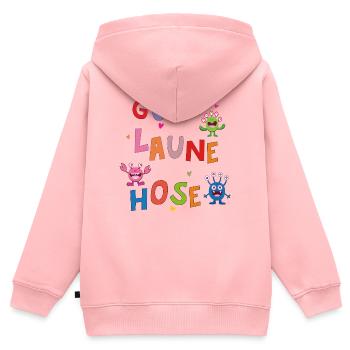 Gute Laune Hose  - Kinder Premium Organic Zip Hoodie - Rosa - Hinten - AI Model Kid Female (0cm)
