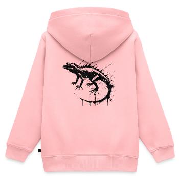 Black Lizard Splash-Chart - Kinder Premium Organic Zip Hoodie - Rosa - Hinten - AI Model Kid Female (0cm)
