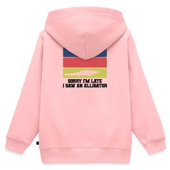 Retro Alligator Silhouette Humor - Kinder Premium Organic Zip Hoodie - Rosa - Hinten - AI Model Kid Female (0cm)