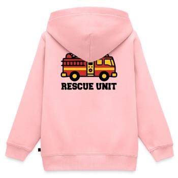 Feuerwehrauto Logo - Kinder Premium Organic Zip Hoodie - Rosa - Hinten - AI Model Kid Female (0cm)