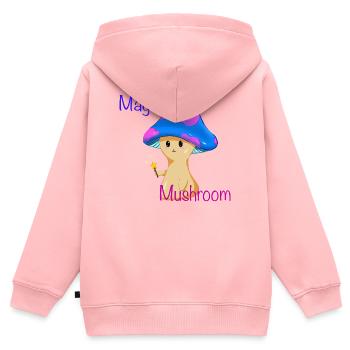 Magischer Pilz mit Zauberstab - Kinder Premium Organic Zip Hoodie - Rosa - Hinten - AI Model Kid Female (0cm)