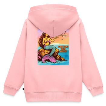 Meerjungfrauengesang - Kinder Premium Organic Zip Hoodie - Rosa - Hinten - AI Model Kid Female (0cm)