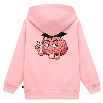 Gehirn mit Abschlusskappe - Kinder Premium Organic Zip Hoodie - Rosa - Hinten - AI Model Kid Female (0cm)