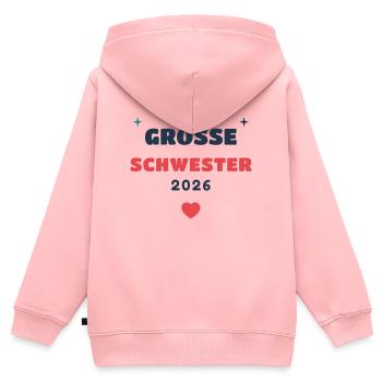 Einschulung 2026 Schwester - Schulkind Geschenk Sc - Kinder Premium Organic Zip Hoodie - Rosa - Hinten - AI Model Kid Female (0cm)