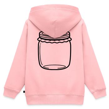 Jam Jar Gliederung - Kinder Premium Organic Zip Hoodie - Rosa - Hinten - AI Model Kid Female (0cm)