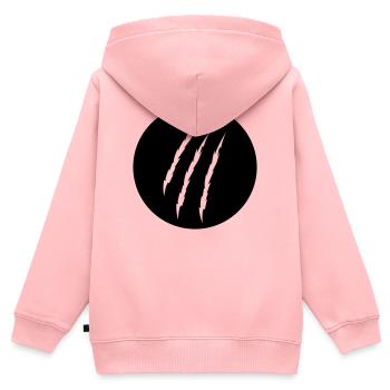 Krallen - Kinder Premium Organic Zip Hoodie - Rosa - Hinten - AI Model Kid Female (0cm)