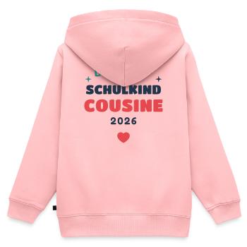 Einschulung 2026 Cousine - Schulkind Geschenk Schu - Kinder Premium Organic Zip Hoodie - Rosa - Hinten - AI Model Kid Female (0cm)