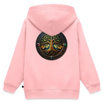 Fantasy Tree of Light - Kids Premium Organic Zip-up Hoodie - rose - Back - AI Model Kid Female (0cm)