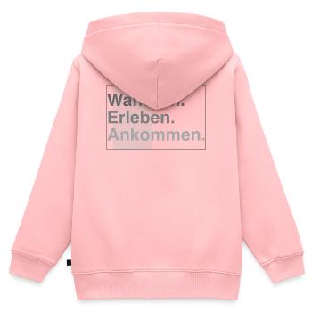 Wandern erleben - Kinder Premium Organic Zip Hoodie - Rosa - Hinten - AI Model Kid Female (0cm)