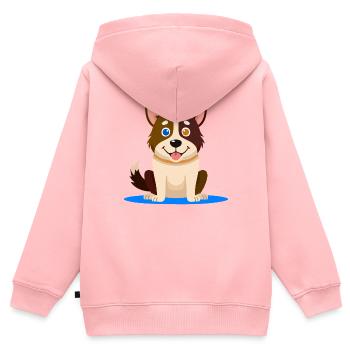 Kleiner bunter Hund (Comic) - Kinder Premium Organic Zip Hoodie - Rosa - Hinten - AI Model Kid Female (0cm)