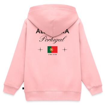 Albufeira Portugal Koordinaten Reise Souvenir - Kinder Premium Organic Zip Hoodie - Rosa - Hinten - AI Model Kid Female (0cm)