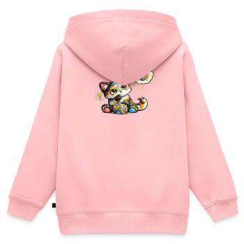 Katzenmosaik Traumkatzchen - Kinder Premium Organic Zip Hoodie - Rosa - Hinten - AI Model Kid Female (0cm)