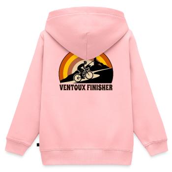 Ventoux Finisher Retro-Radfahrer - Kinder Premium Organic Zip Hoodie - Rosa - Hinten - AI Model Kid Female (0cm)