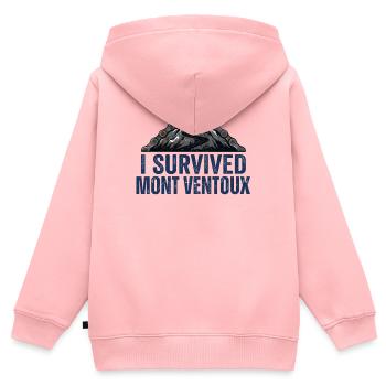Ich habe Mont Ventoux Radkunst überlebt - Kinder Premium Organic Zip Hoodie - Rosa - Hinten - AI Model Kid Female (0cm)