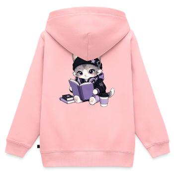 Leserchat - Kinder Premium Organic Zip Hoodie - Rosa - Hinten - AI Model Kid Female (0cm)
