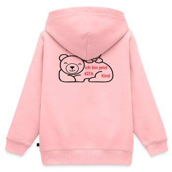 Kita Kind - Kinder Premium Organic Zip Hoodie - Rosa - Hinten - AI Model Kid Female (0cm)