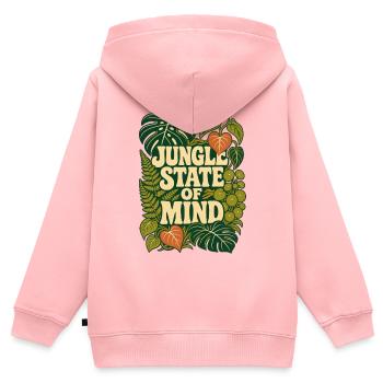 Jungle State of Mind – Tropische Pflanzen - Kinder Premium Organic Zip Hoodie - Rosa - Hinten - AI Model Kid Female (0cm)