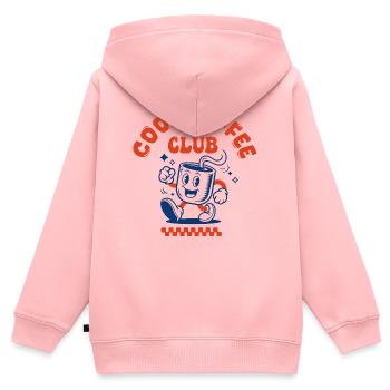 Kaffeeclub | Kaffeeliebhaber-Kollegen-Geschenk - Kinder Premium Organic Zip Hoodie - Rosa - Hinten - AI Model Kid Female (0cm)