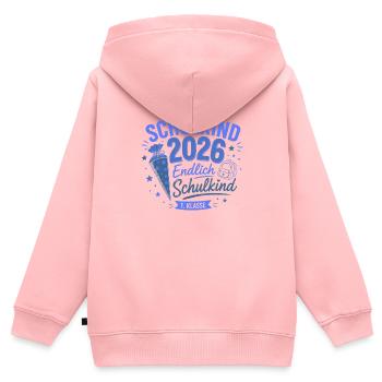 Schulbeginn 2026 Erstklasse - Kinder Premium Organic Zip Hoodie - Rosa - Hinten - AI Model Kid Female (0cm)