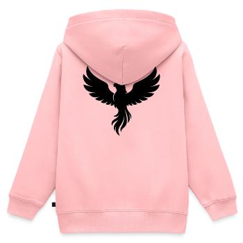 Phoenix - Kinder Premium Organic Zip Hoodie - Rosa - Hinten - AI Model Kid Female (0cm)