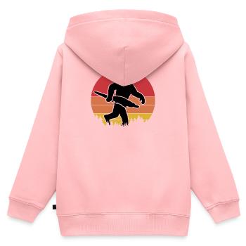 Bigfoot Alligator Vintage Silhouette - Kinder Premium Organic Zip Hoodie - Rosa - Hinten - AI Model Kid Female (0cm)