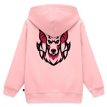 White Wolf Mascot - Kids Premium Organic Zip-up Hoodie - rose - Back - AI Model Kid Female (0cm)