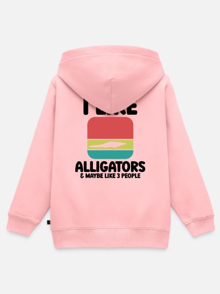Alligator Spruch Reptil - Kinder Premium Organic Zip Hoodie - Rosa