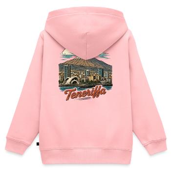 Teneriffa Skyline Mt Teide - Kinder Premium Organic Zip Hoodie - Rosa - Hinten - AI Model Kid Female (0cm)