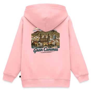 Gran Canaria Küstenpanorama - Kinder Premium Organic Zip Hoodie - Rosa - Hinten - AI Model Kid Female (0cm)