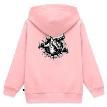 Raptor-Durchbruch - Kinder Premium Organic Zip Hoodie - Rosa - Hinten - AI Model Kid Female (0cm)